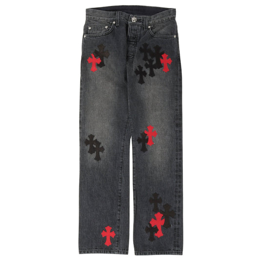 Chrome Hearts Multicolor Cross Patch Jeans