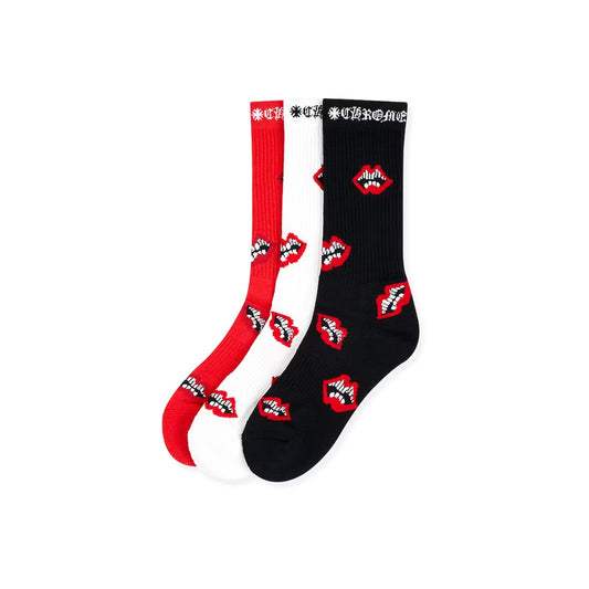 Chrome Hearts 3-Pack Chomper Socks Multicolor