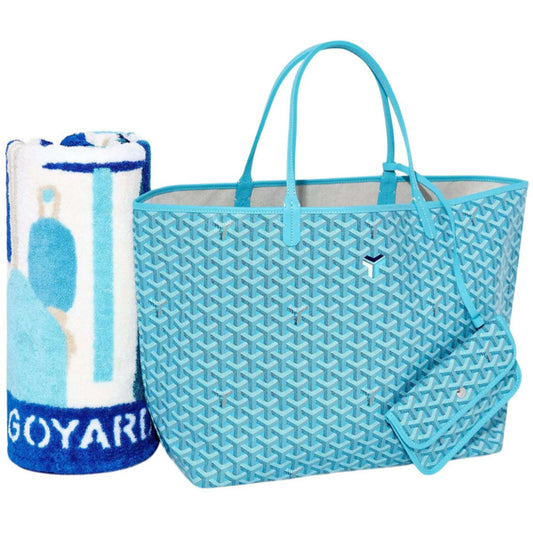 GOYARD SAINT LOUIS GM BAG AND BALISE TOWEL TURQUOISE