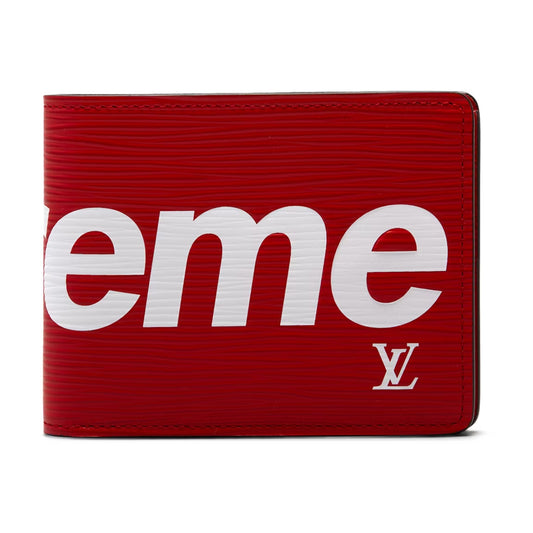 Louis Vuitton x Supreme Slender Wallet Epi Red