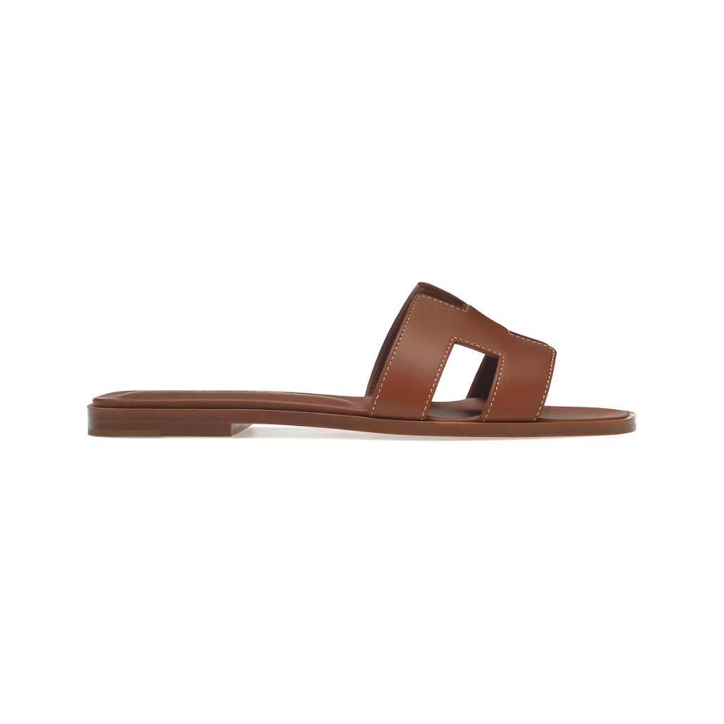 Hermes Oran Sandal Blanc Box Calfskin Leather